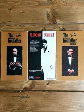 The Godfather I & II + Scarface VHS Bundle – Pacino Crime Classics